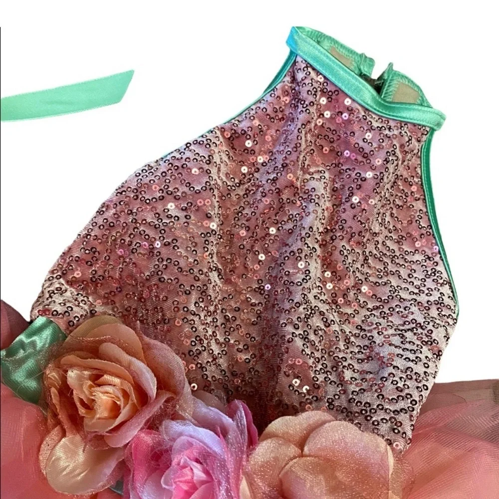 {Weissman} Floral tutu ballet costume dress with floral ribbon headband